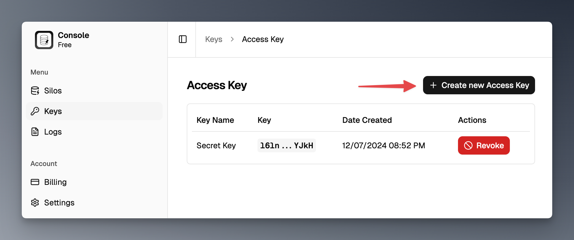 quick start access key