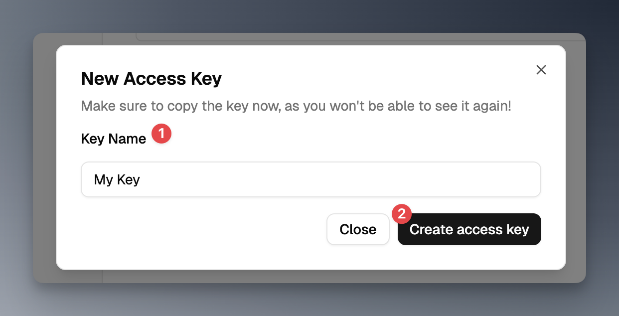 quick start access key