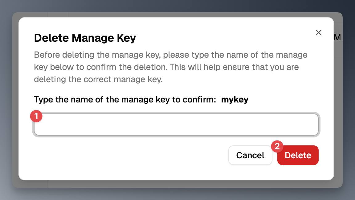 revoke manage key