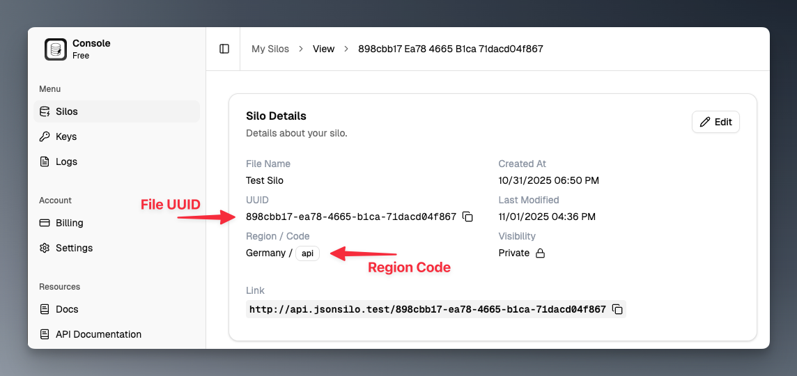 quick start silo details