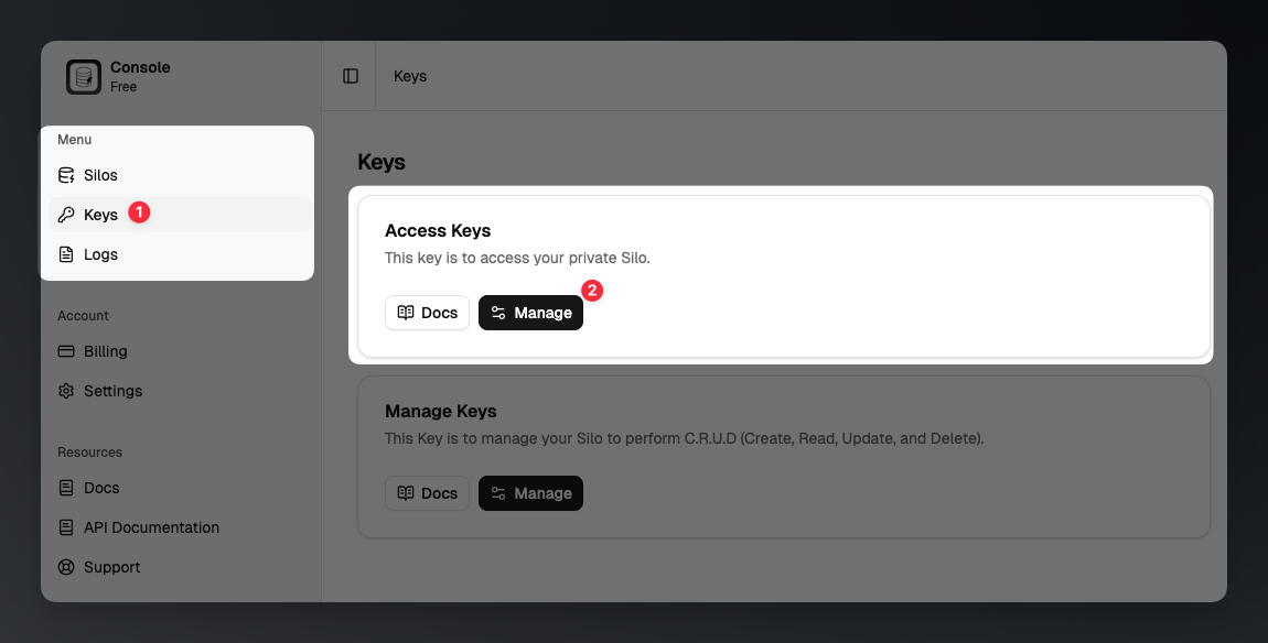 quick start access key