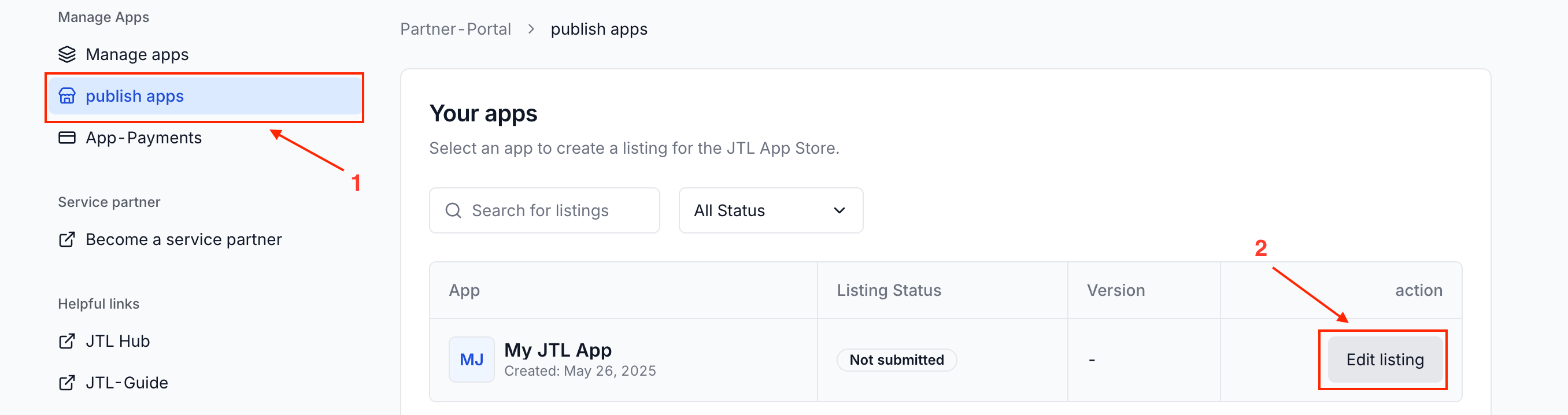 Create listing