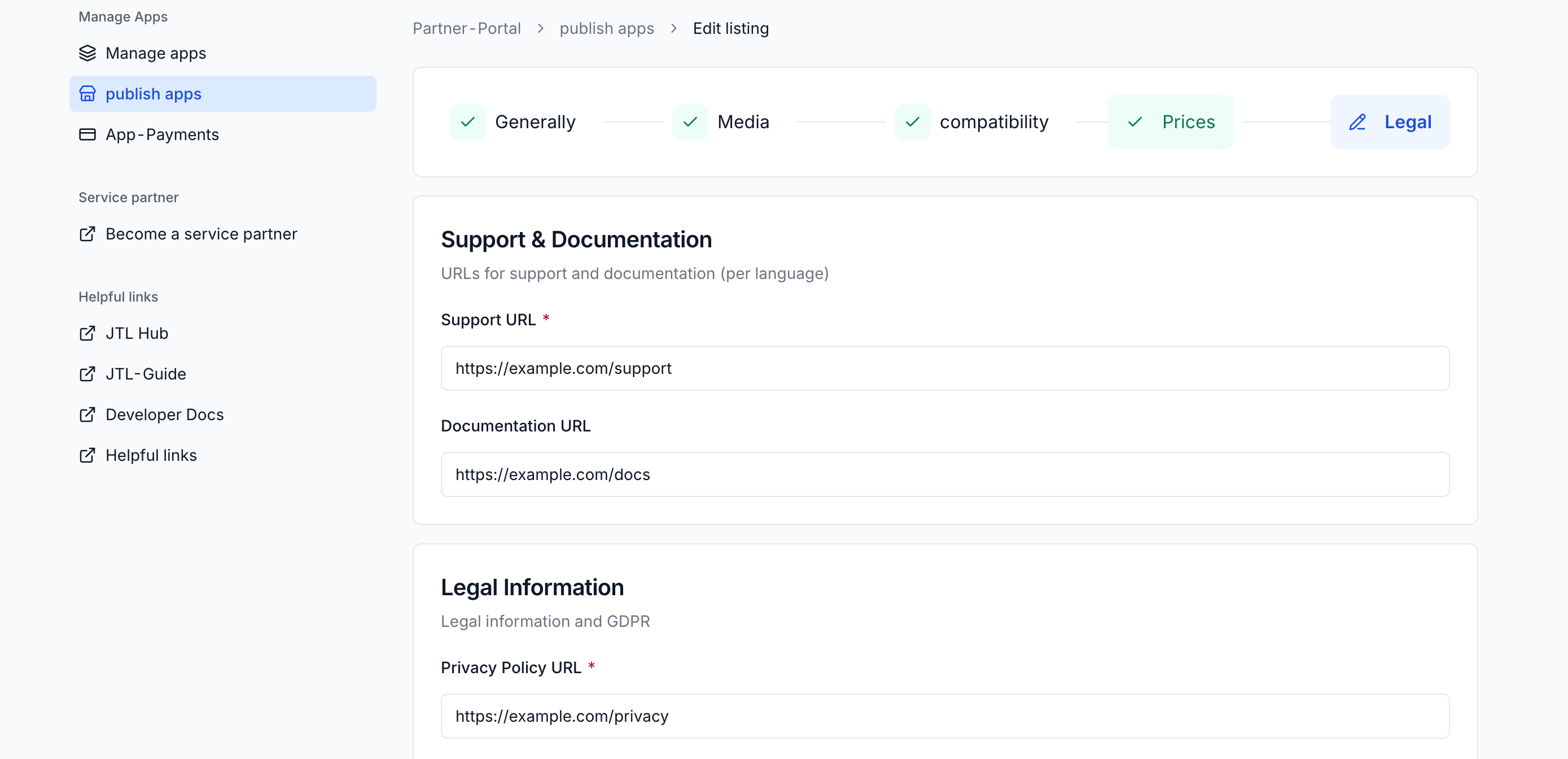 Legal Step in Listing