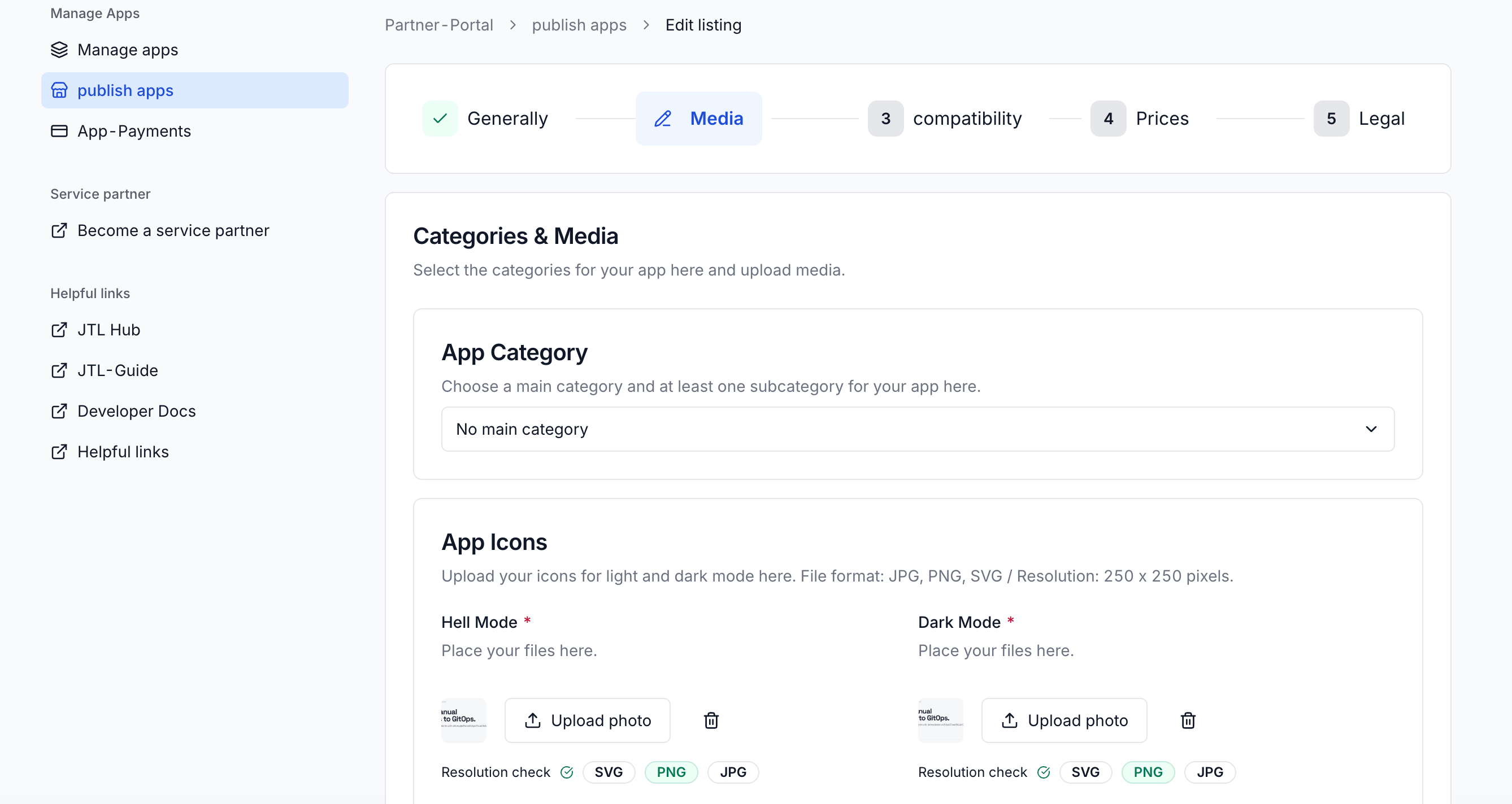 Media Step in Listing