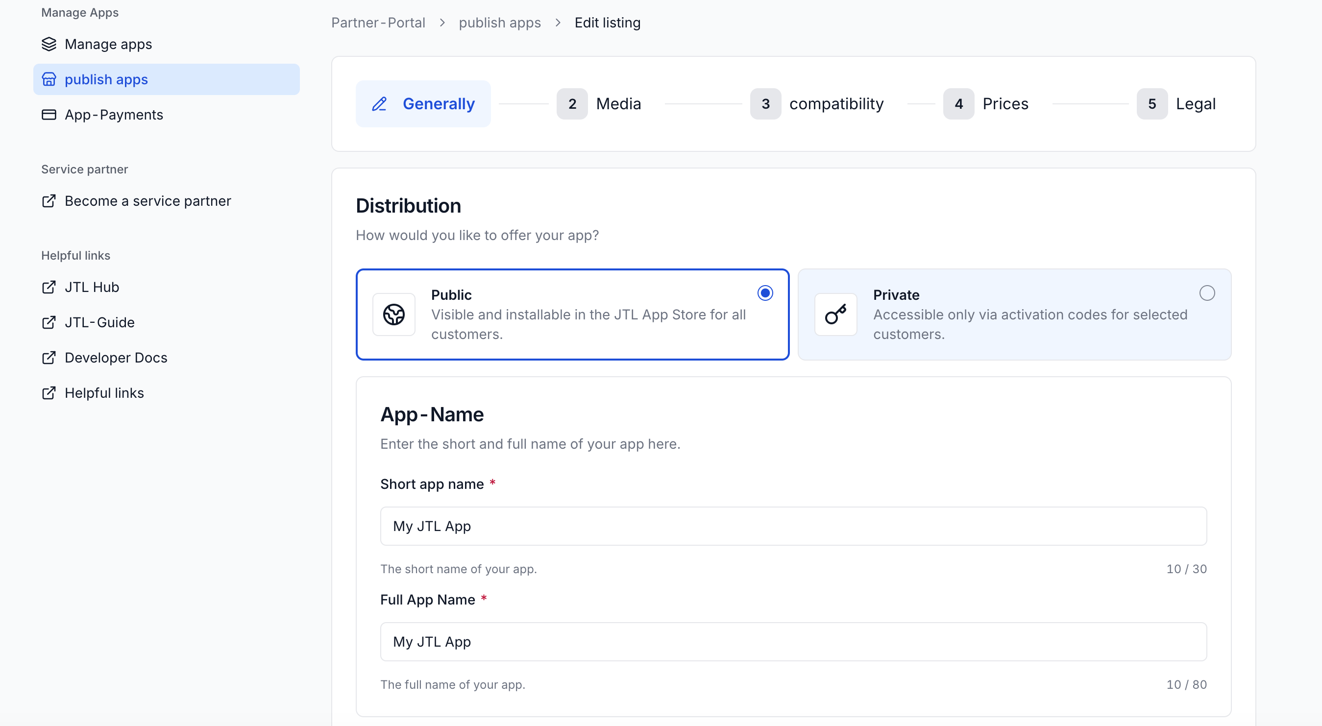 General Step in Listing