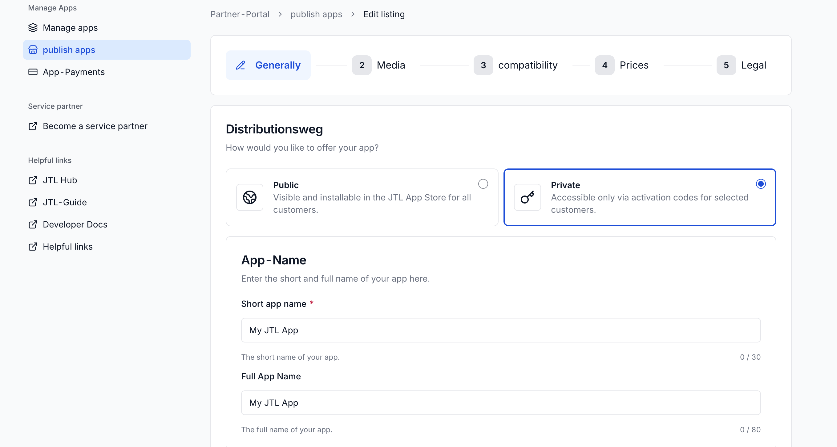 General Step in Listing