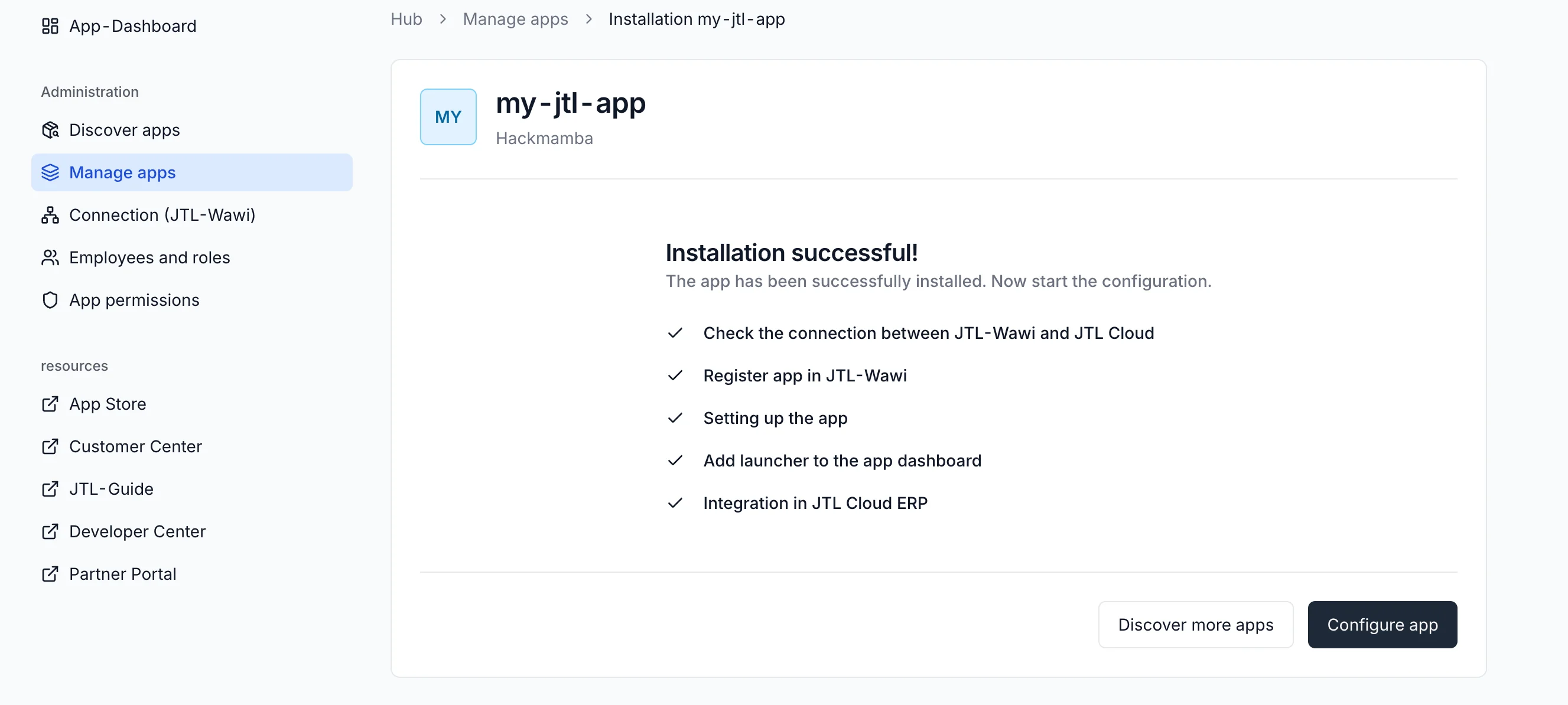 Install app on JTL
