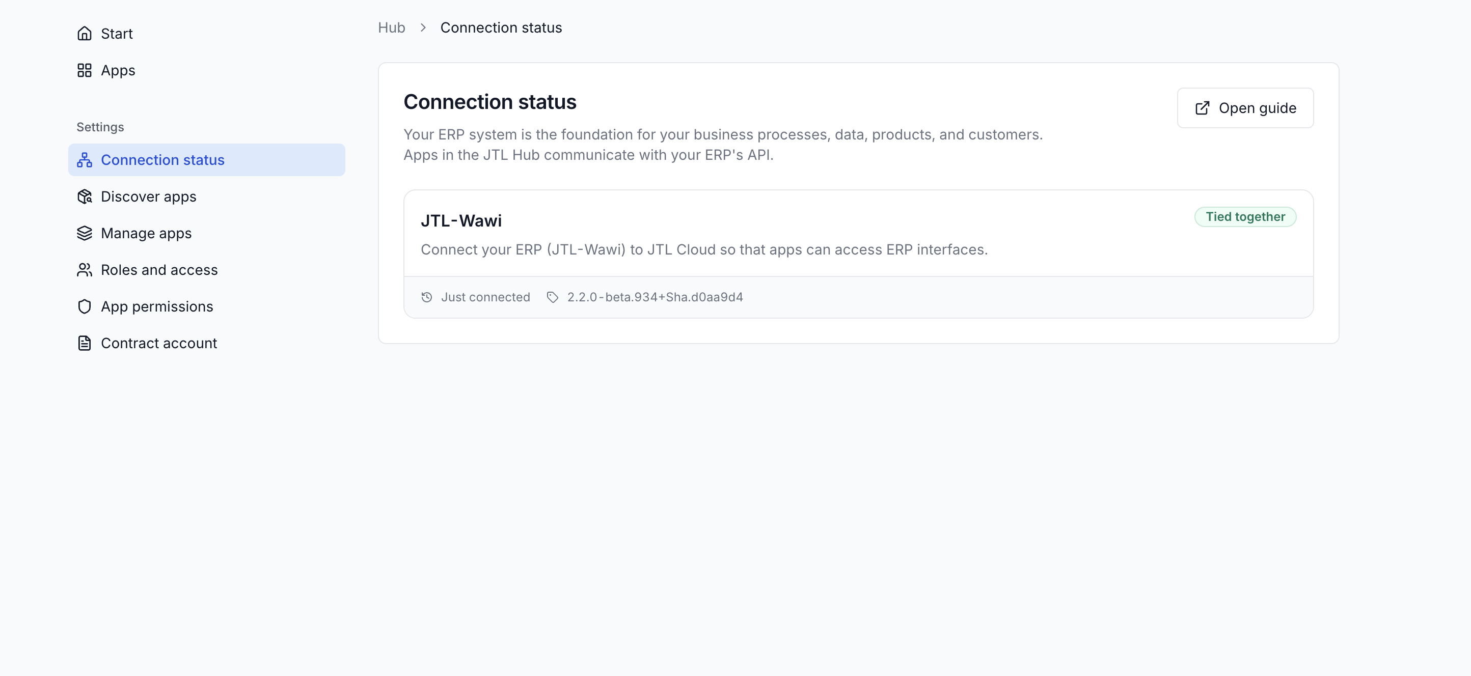 Connected Wawi instance