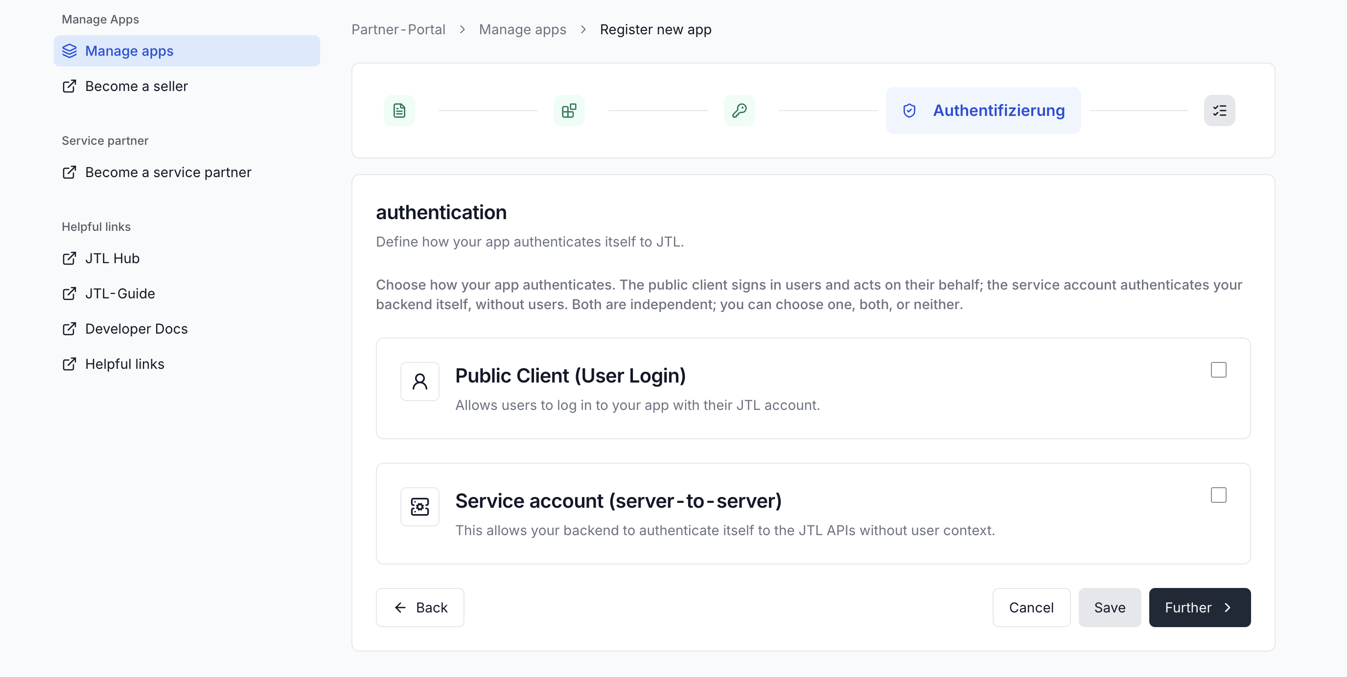 App registration - Authentication