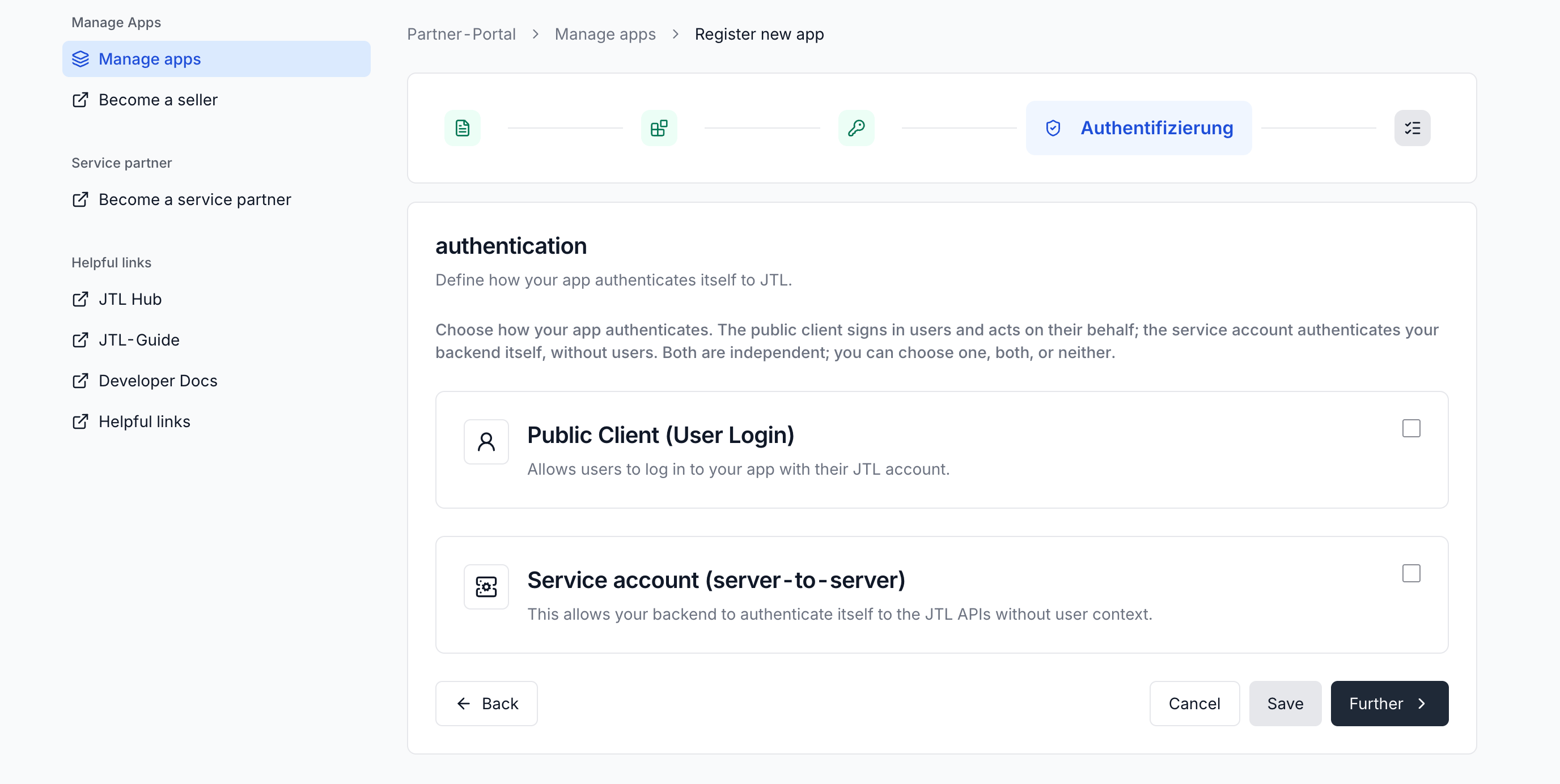 App registration - Authentication