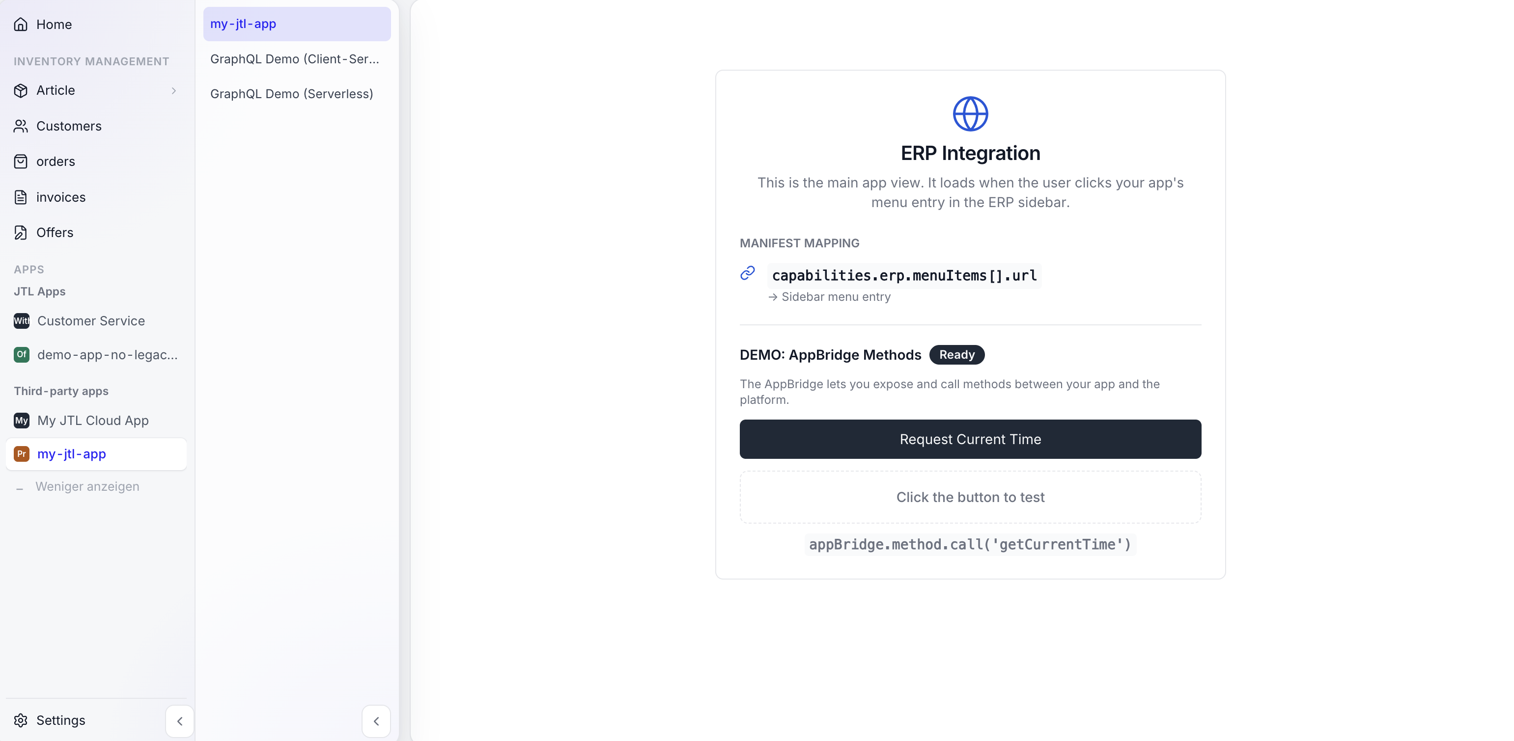 App in ERP From Template