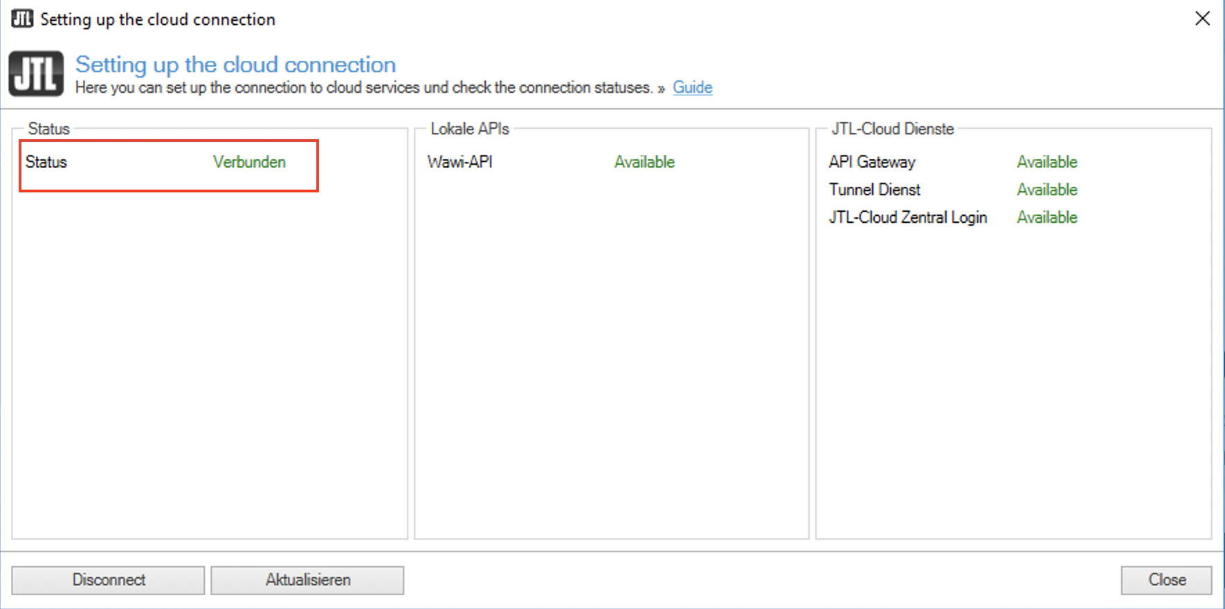 Connected Wawi instance
