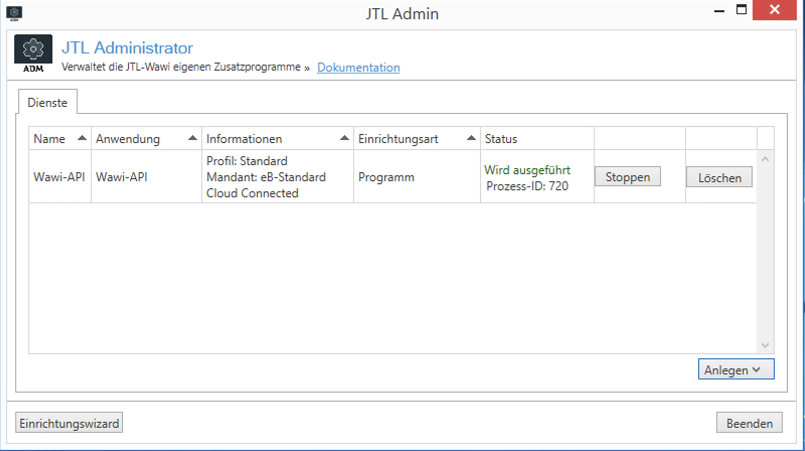 Connected Wawi instance