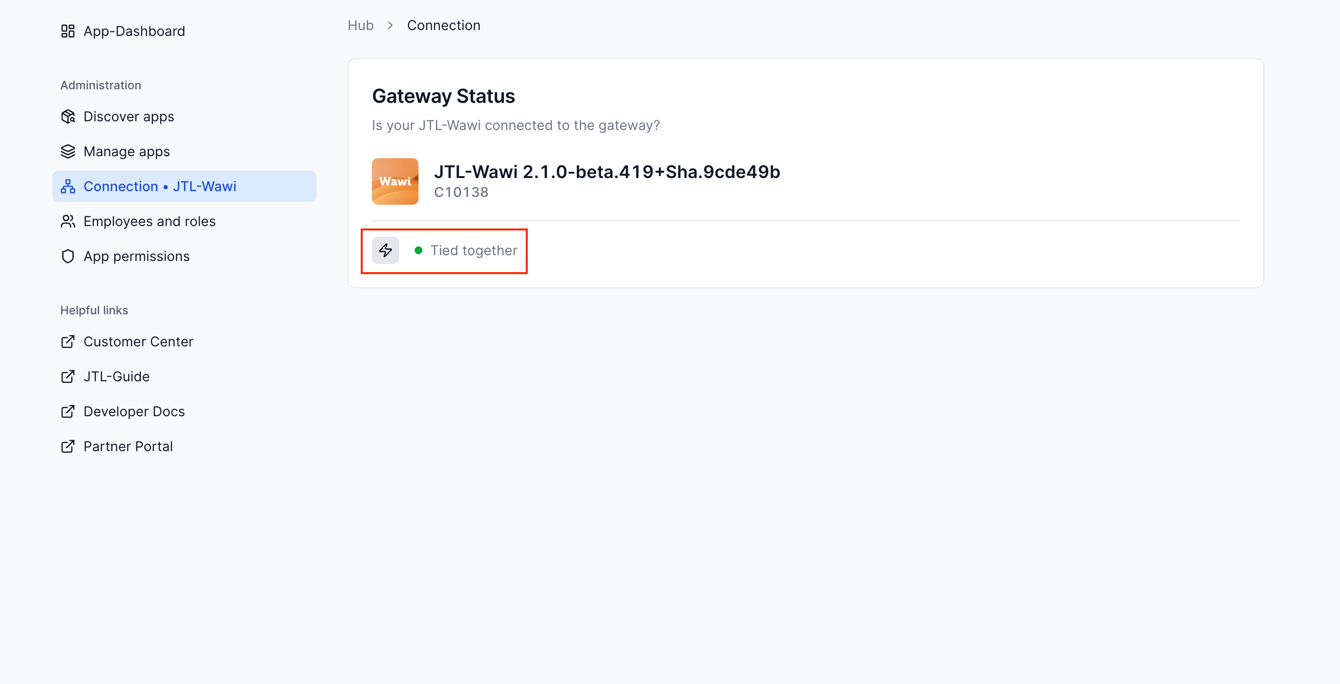 Connected Wawi instance