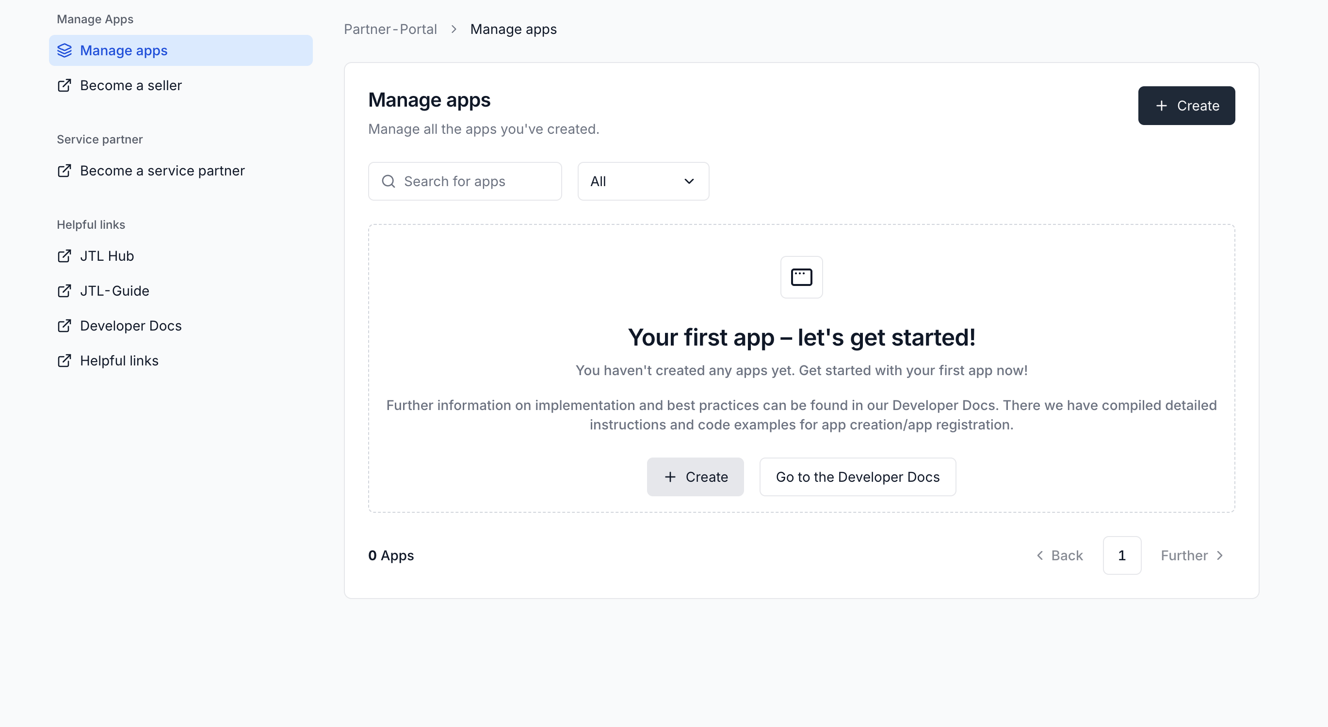 Partner Portal dashboard
