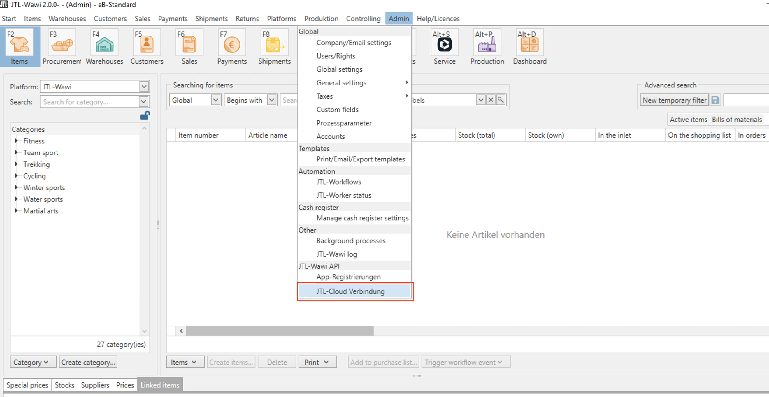 Connect to JTL Cloud