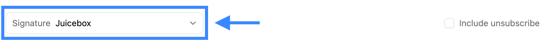 Signature dropdown at the bottom of a sequence step