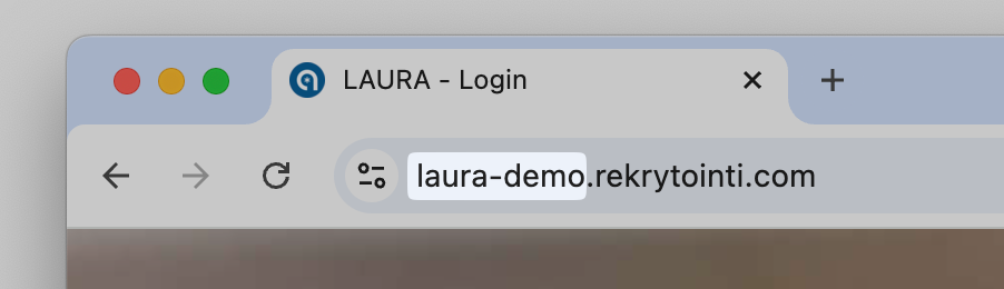 Use the subdomain from your Laura dashboard address.