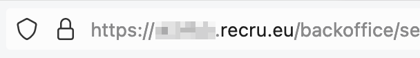 Find the RECRU subdomain in your browser address bar.