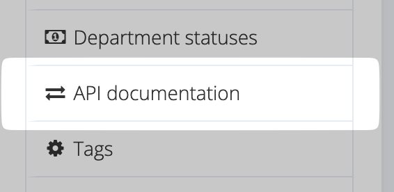 Open API documentation to retrieve your credentials.