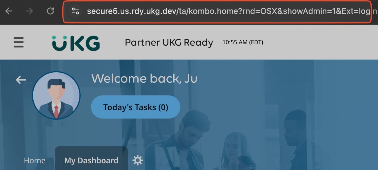 Copy the full dashboard URL, including the company path.