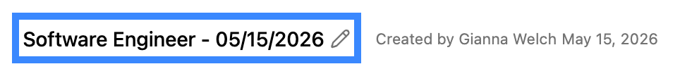 Pencil icon for renaming a sequence