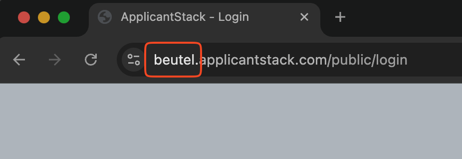 Find your subdomain in the ApplicantStack URL