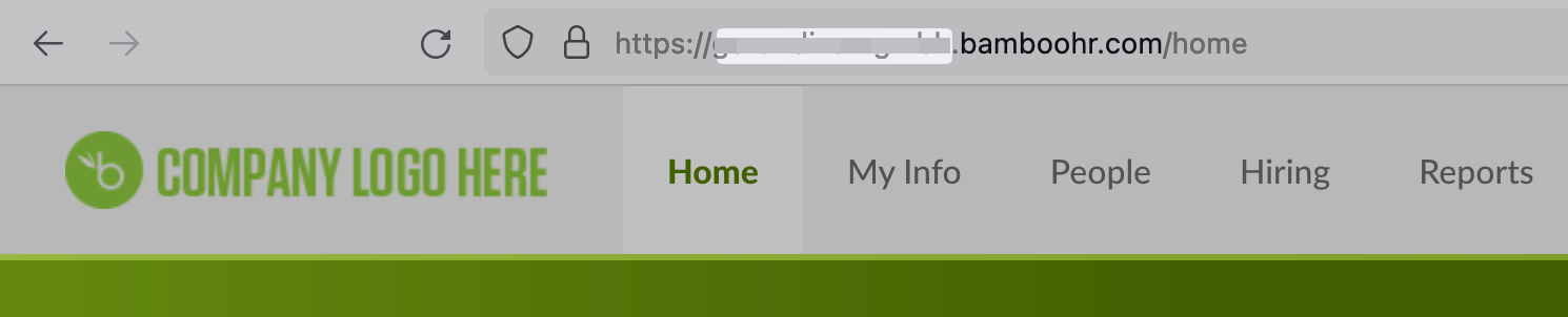 BambooHR subdomain in the browser URL bar