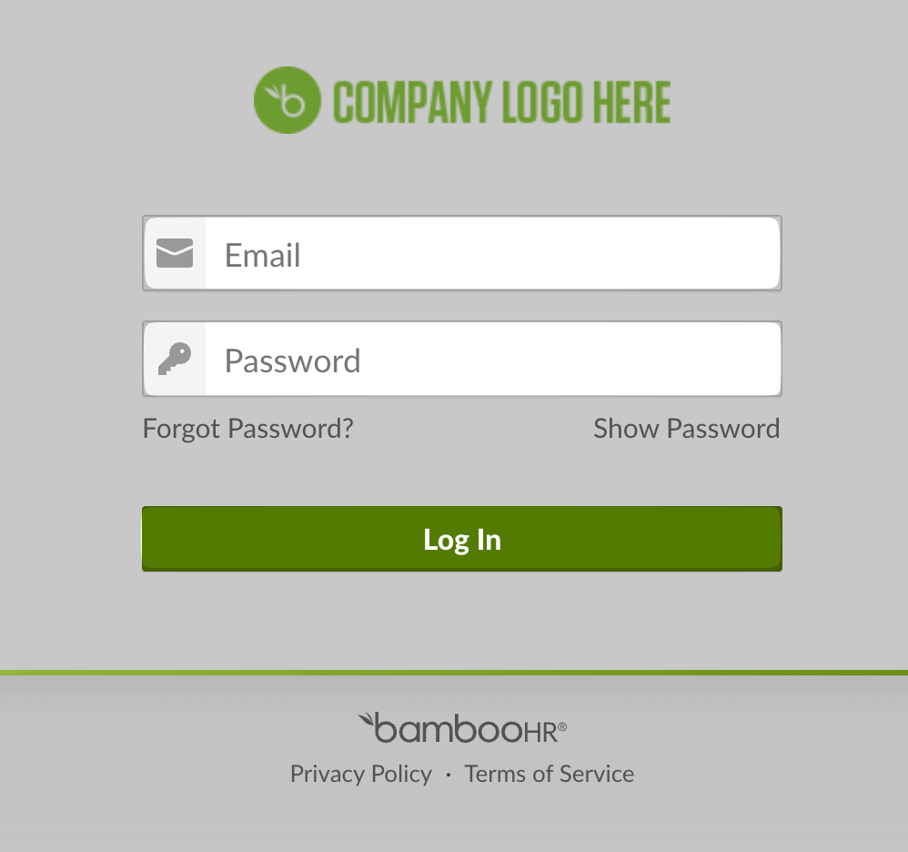 BambooHR login pop-up