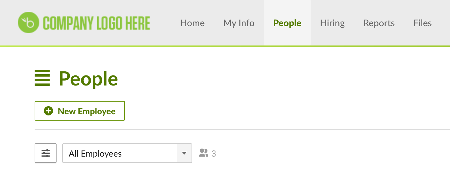 New Employee button in BambooHR