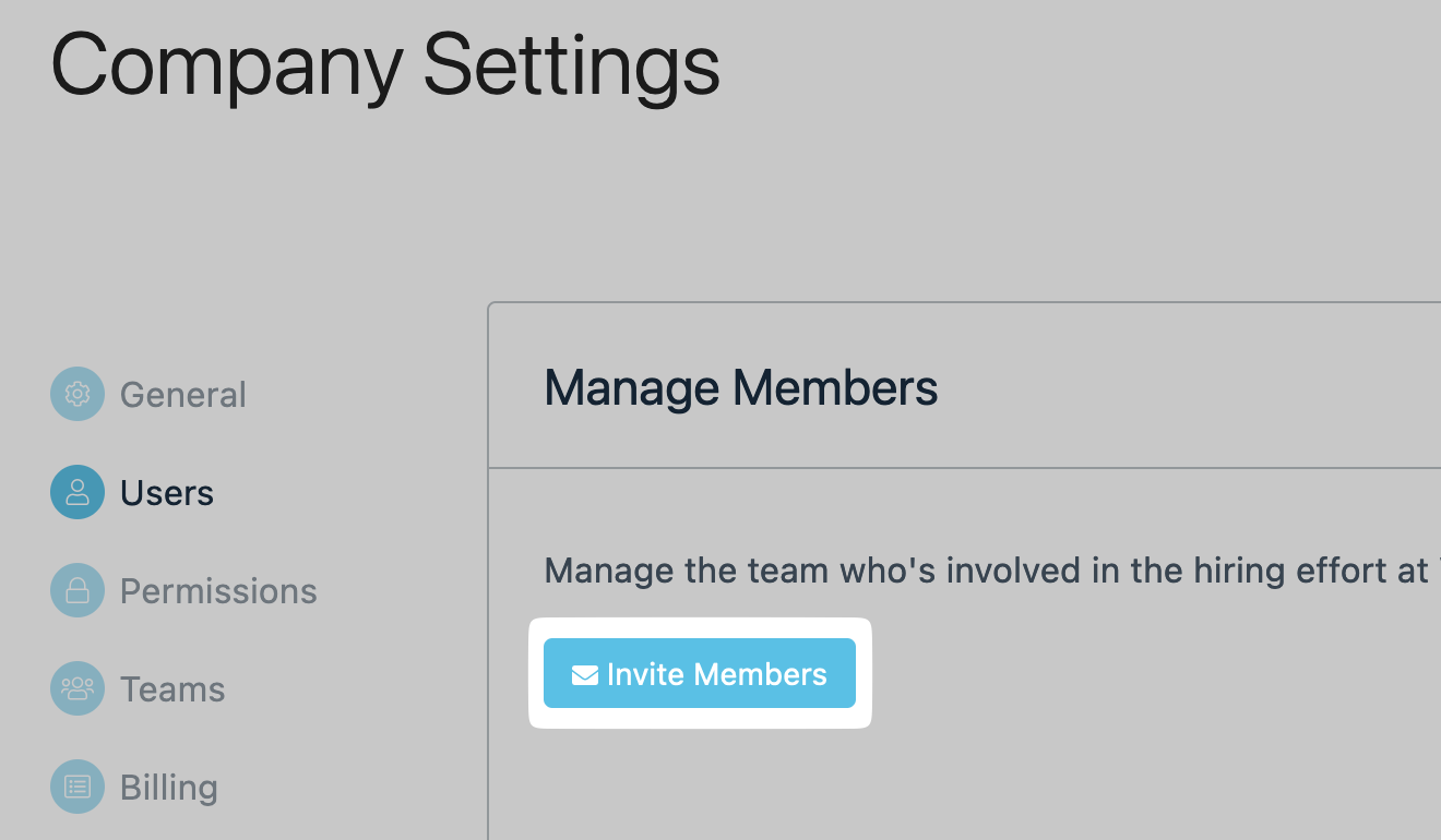 Invite Members option