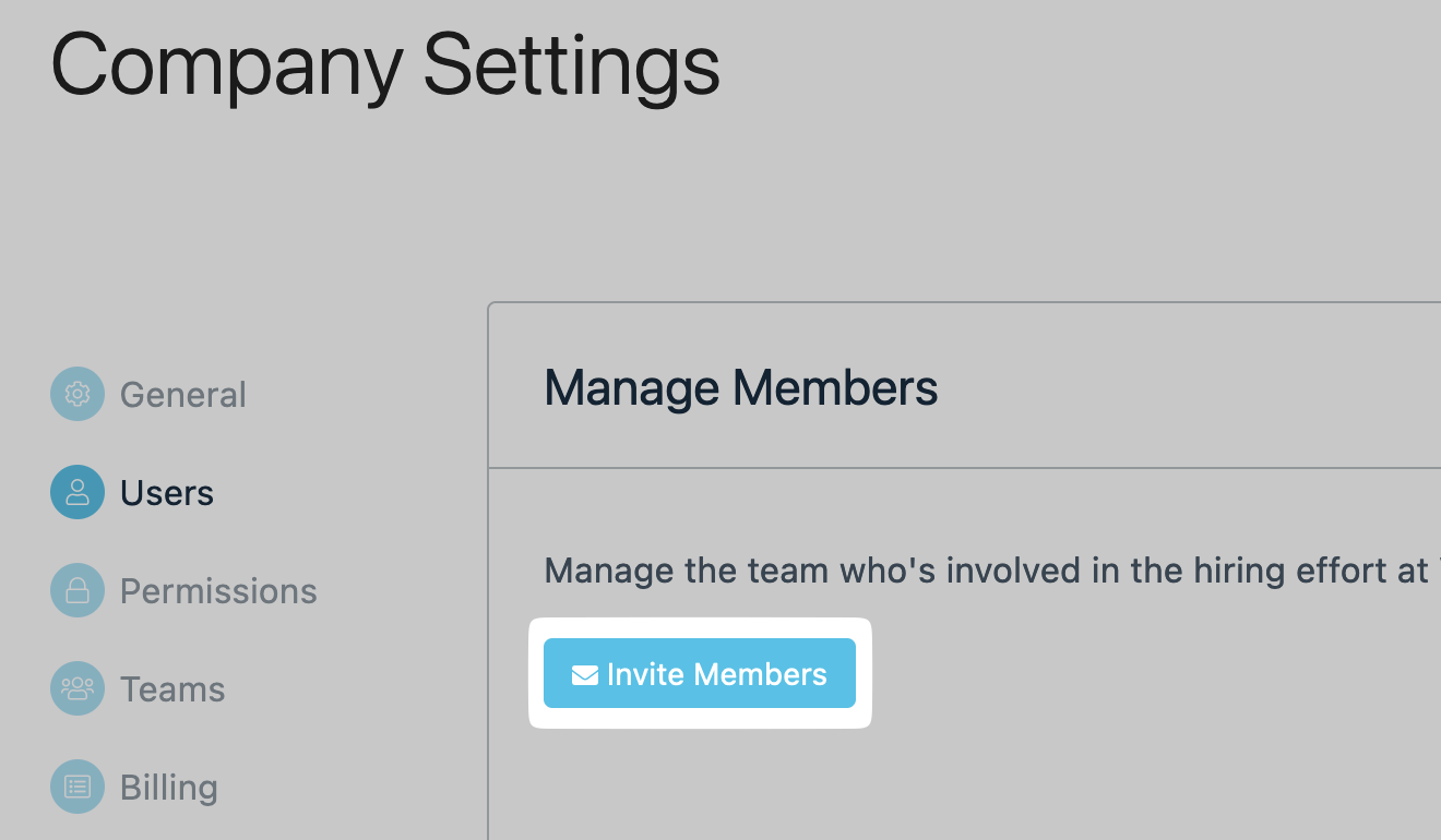 Invite Members option