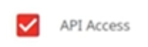 Selecting API access on the user form