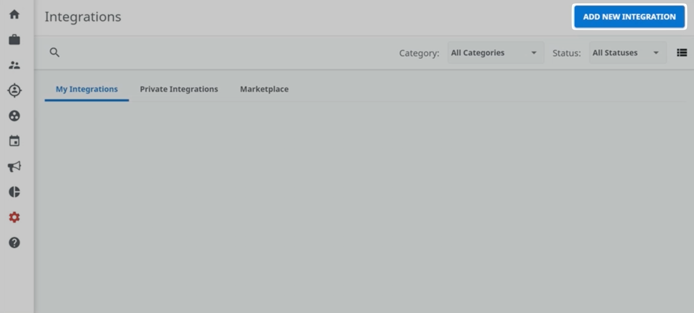 Add New Integration button