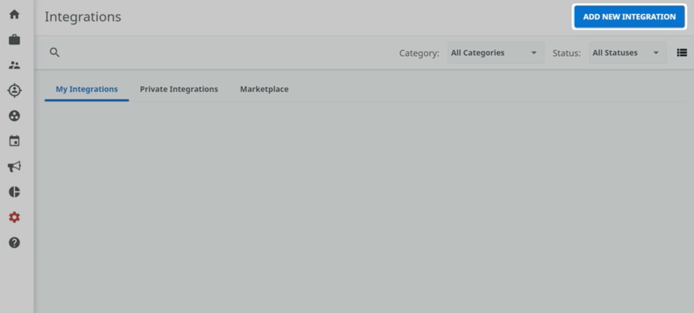 Add New Integration button