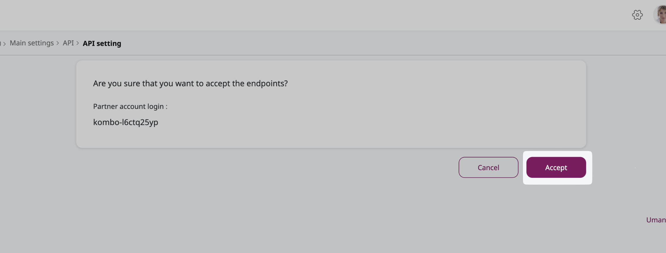Confirm the authorization.
