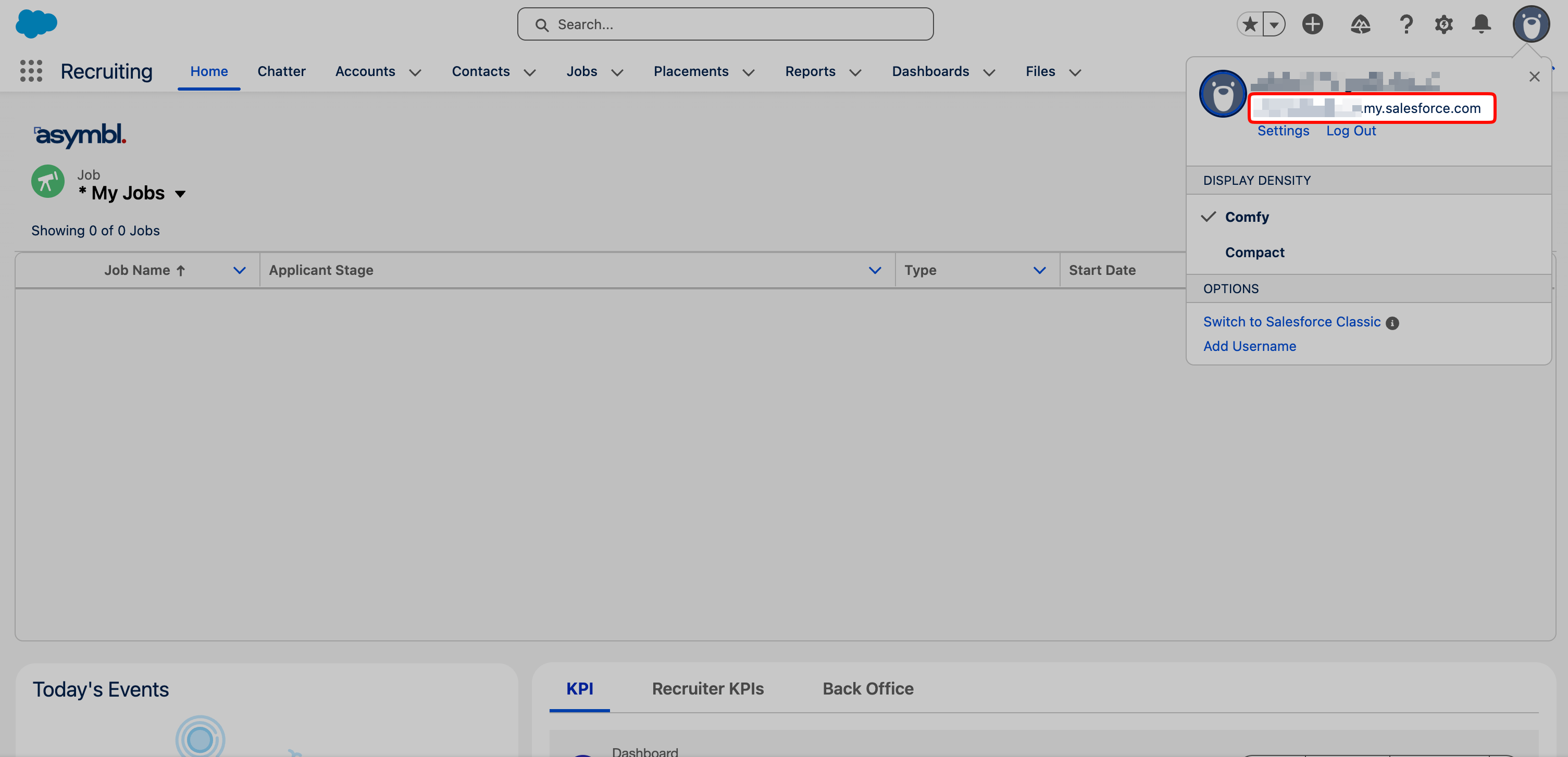 Find the Salesforce instance URL in your profile.