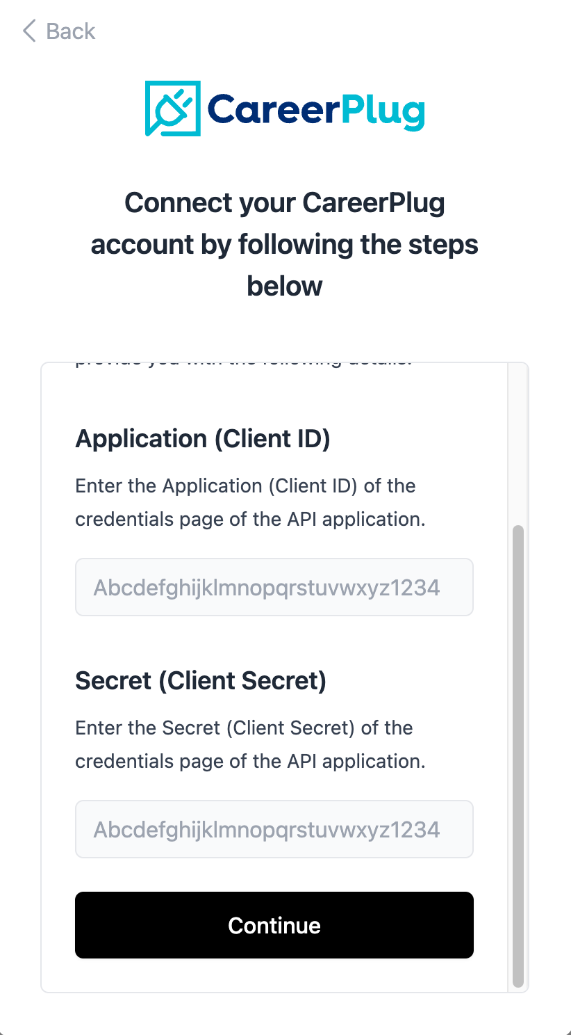 Copy the credentials for the application you created.