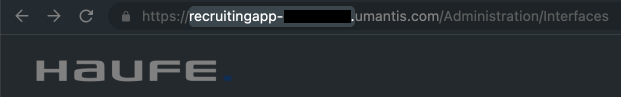 Find the subdomain for your legacy Umantis instance.
