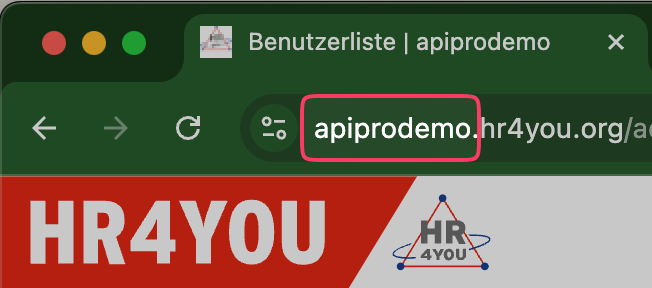 Identify the subdomain of your HR4YOU instance.
