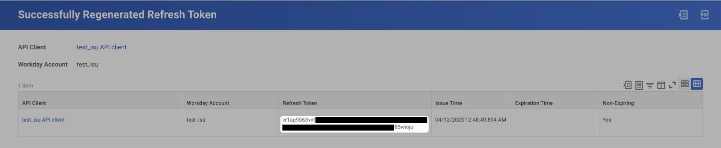 The regenerated refresh token