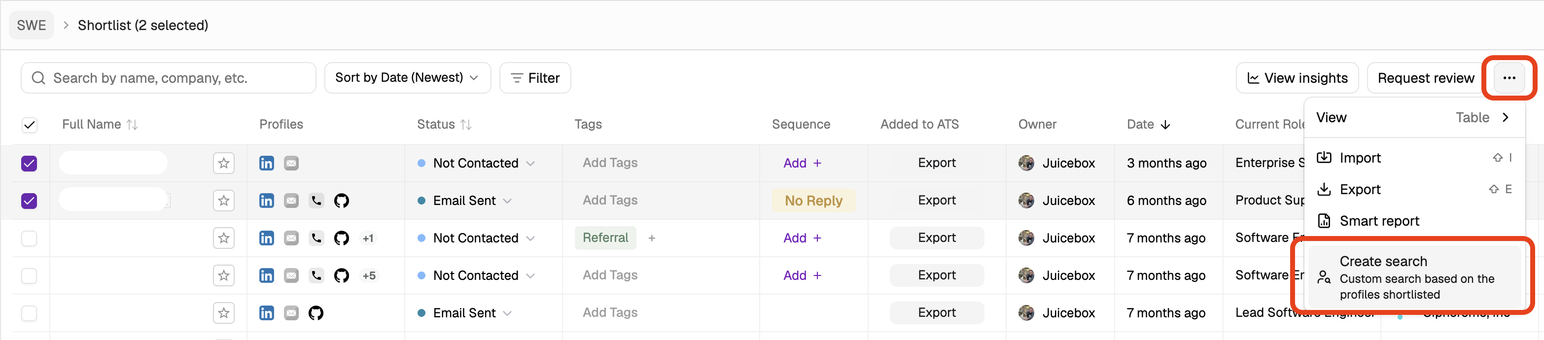 Create Search (find Similar)