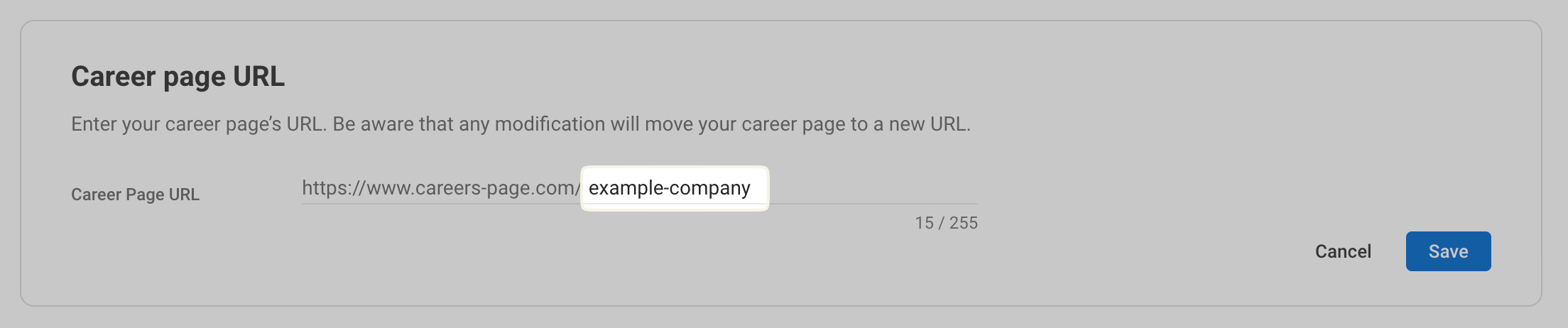 Copying the client slug from the career page URL