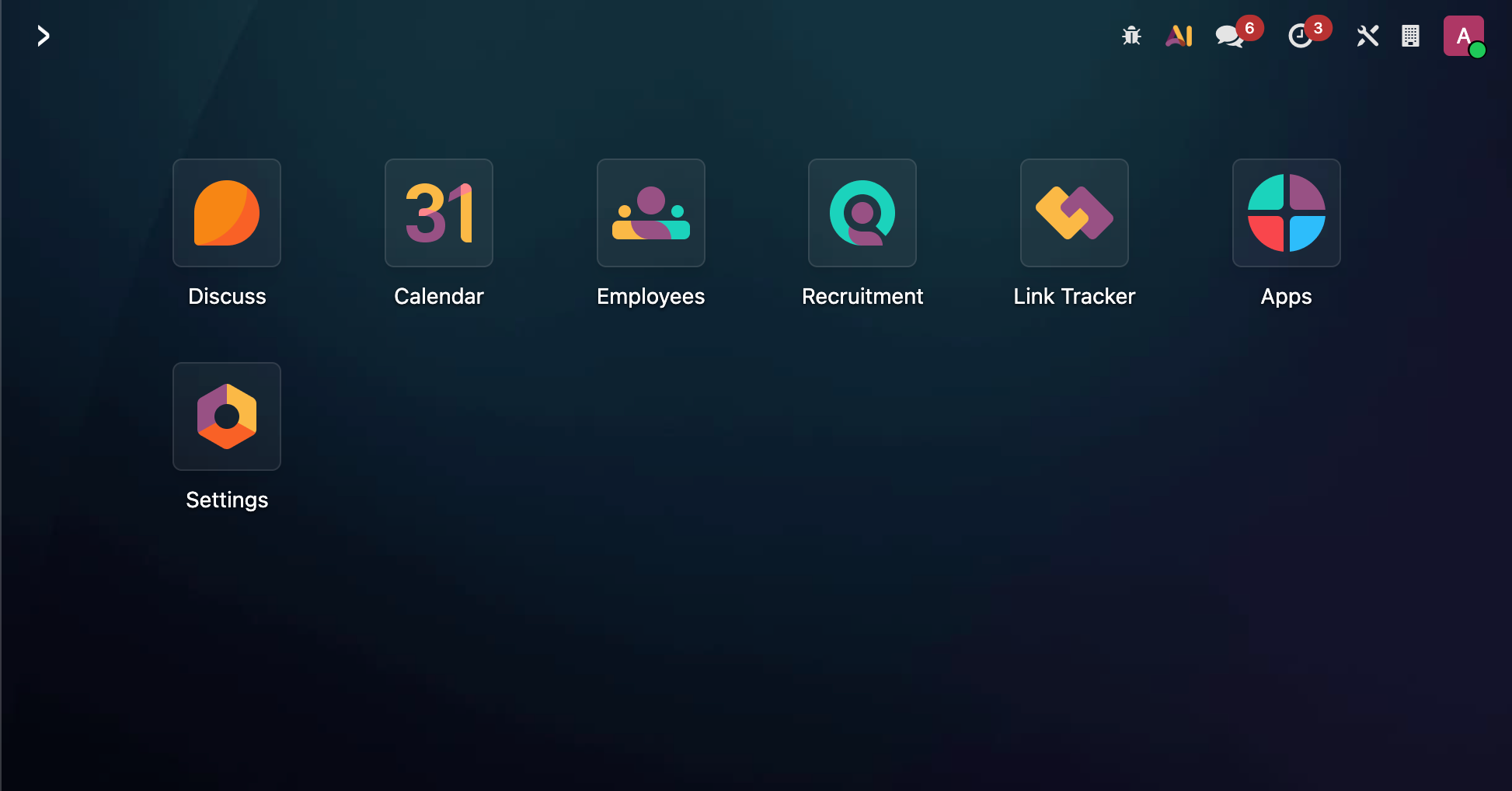 Odoo main menu