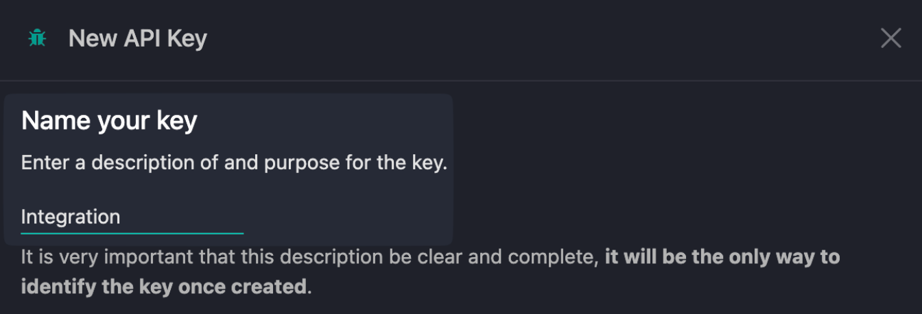 Naming the new API key