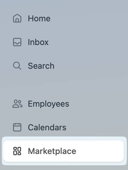 Marketplace button in the Personio sidebar
