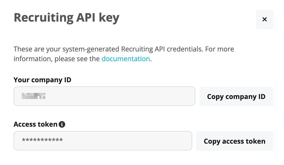 Credential details pop-up