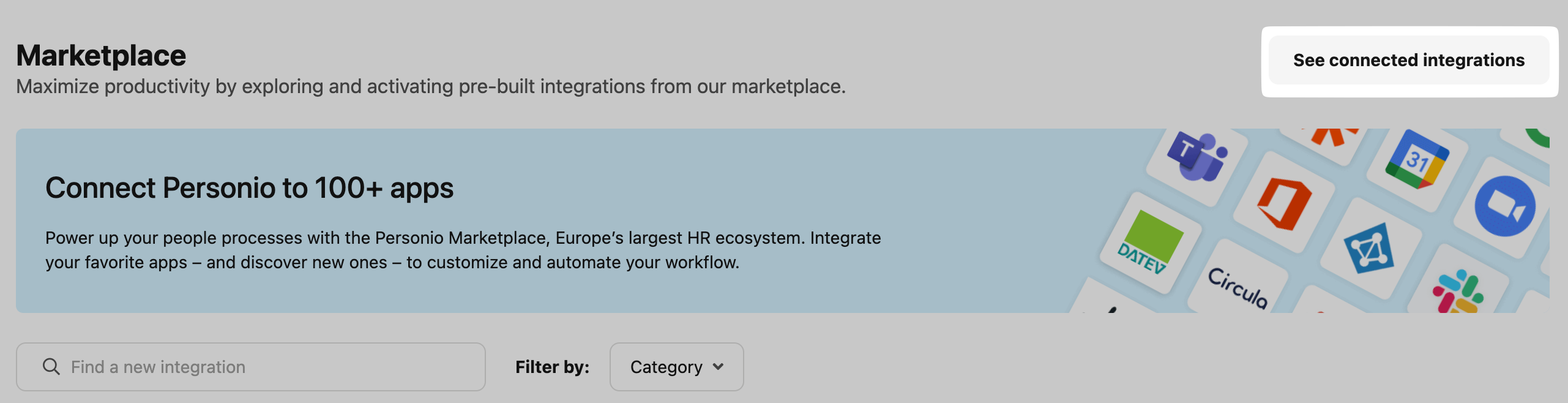 See connected integrations option