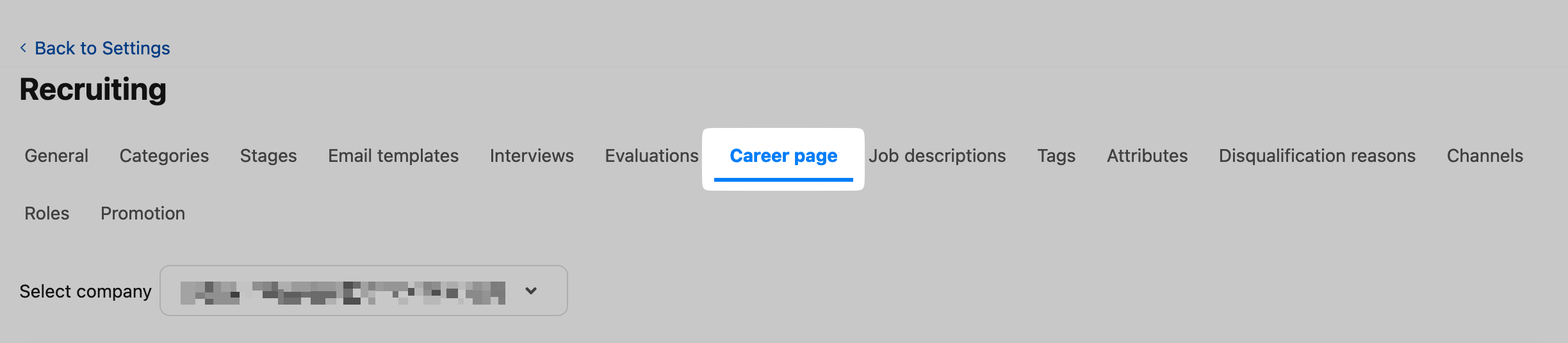 Career page tab