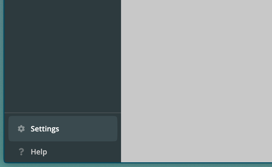 Gear icon on the bottom left corner
